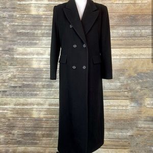 Classic Vintage Black Wool Long Winter Coat Preston & York
